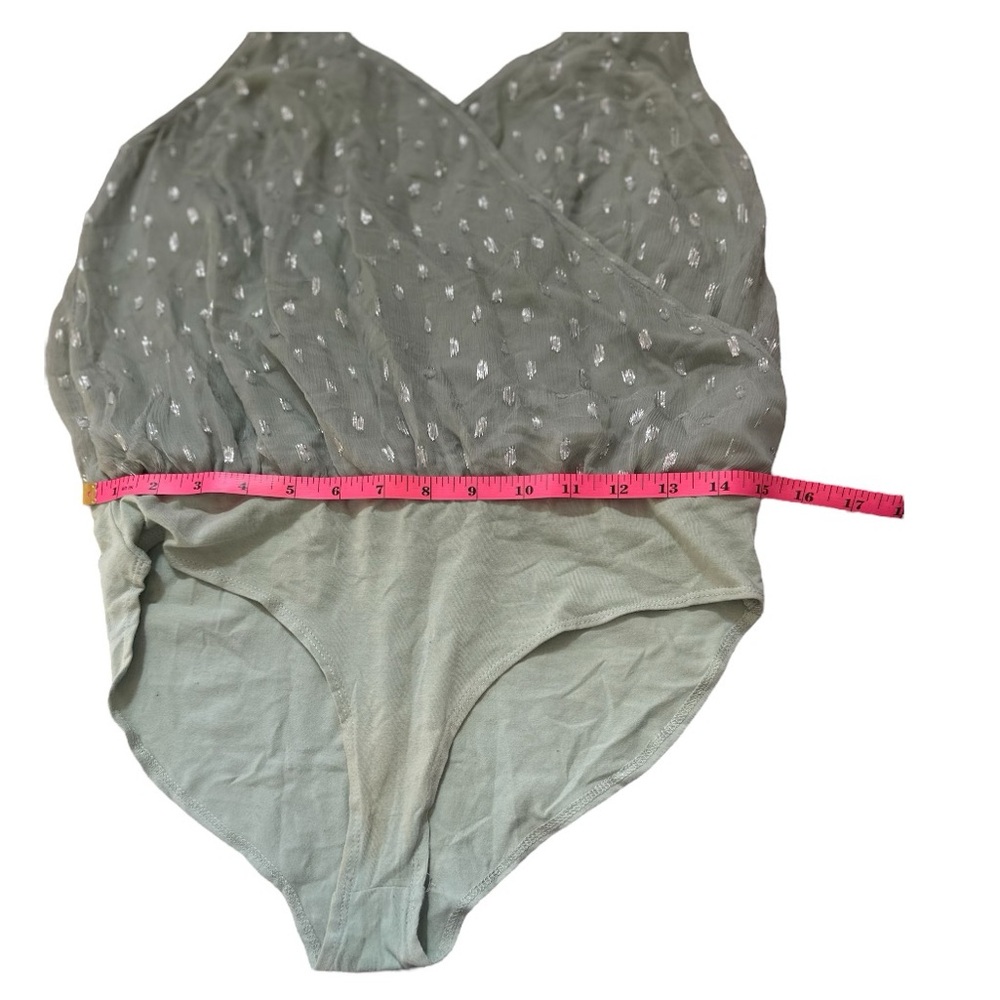 UO Sparkle and Fade Mint Green Sparkly Halter Body Suit in Women’s Medium - Picture 8 of 9